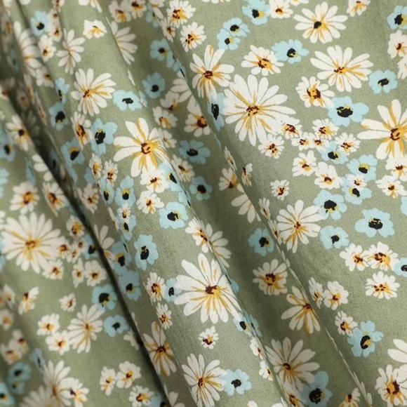 Among the Meadow Sage Green Floral Print Midi Dress - Picture 5 of 6